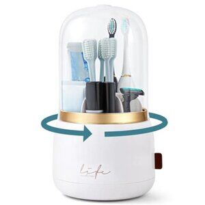 Toothbrush Holder 360 Rotating Bathroom Organizer 7 Slot Electric Toothpaste